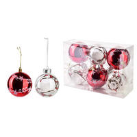 CHRISTBAUMKUGEL-SET Santa Lila Weiß 8/7/8 cm Kunstoff - Weiß, Kunststoff (7/8/8cm) - Mondex