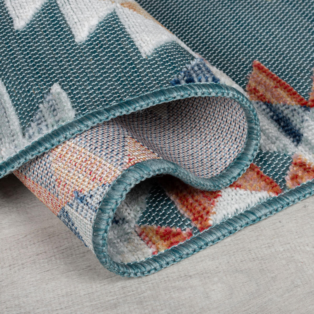 OUTDOOR Teppich Boho Orientalisch, Terrasse schmutzabweisend Blau Rechteckig 160x230 - Blau, Textil (160/230cm) - KADIMA DESIGN