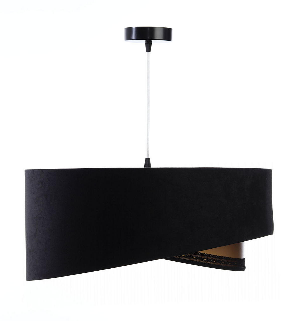 HÄNGELEUCHTE Gold 50/23 cm - Goldfarben/Schwarz, Kunststoff (50/1.3/23cm) - ONZENO