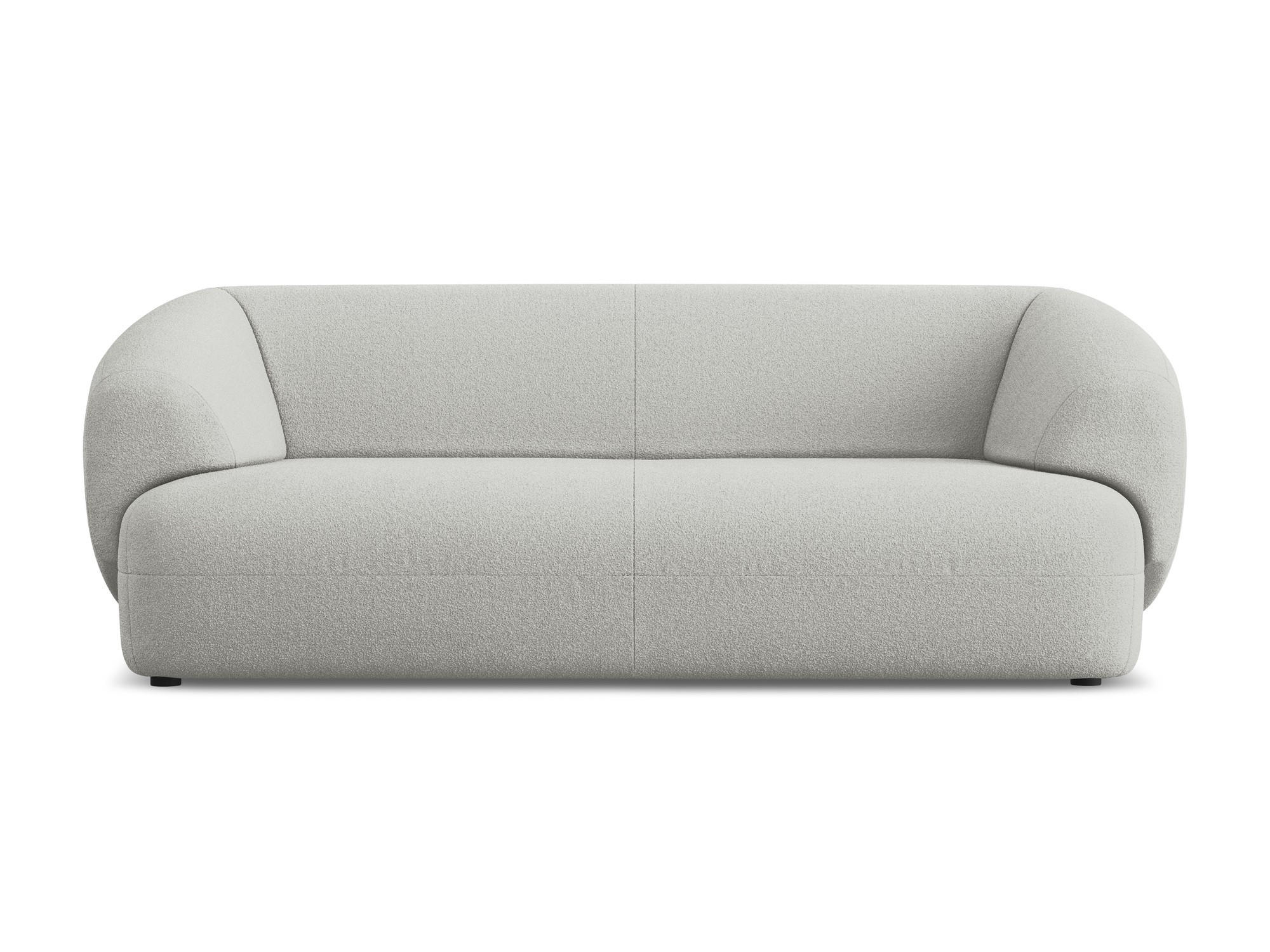 3-SITZER SOFA Bouclé Stoff Grau - Hellgrau/Schwarz, Kunststoff/Textil (212/81/98cm) - Makamii