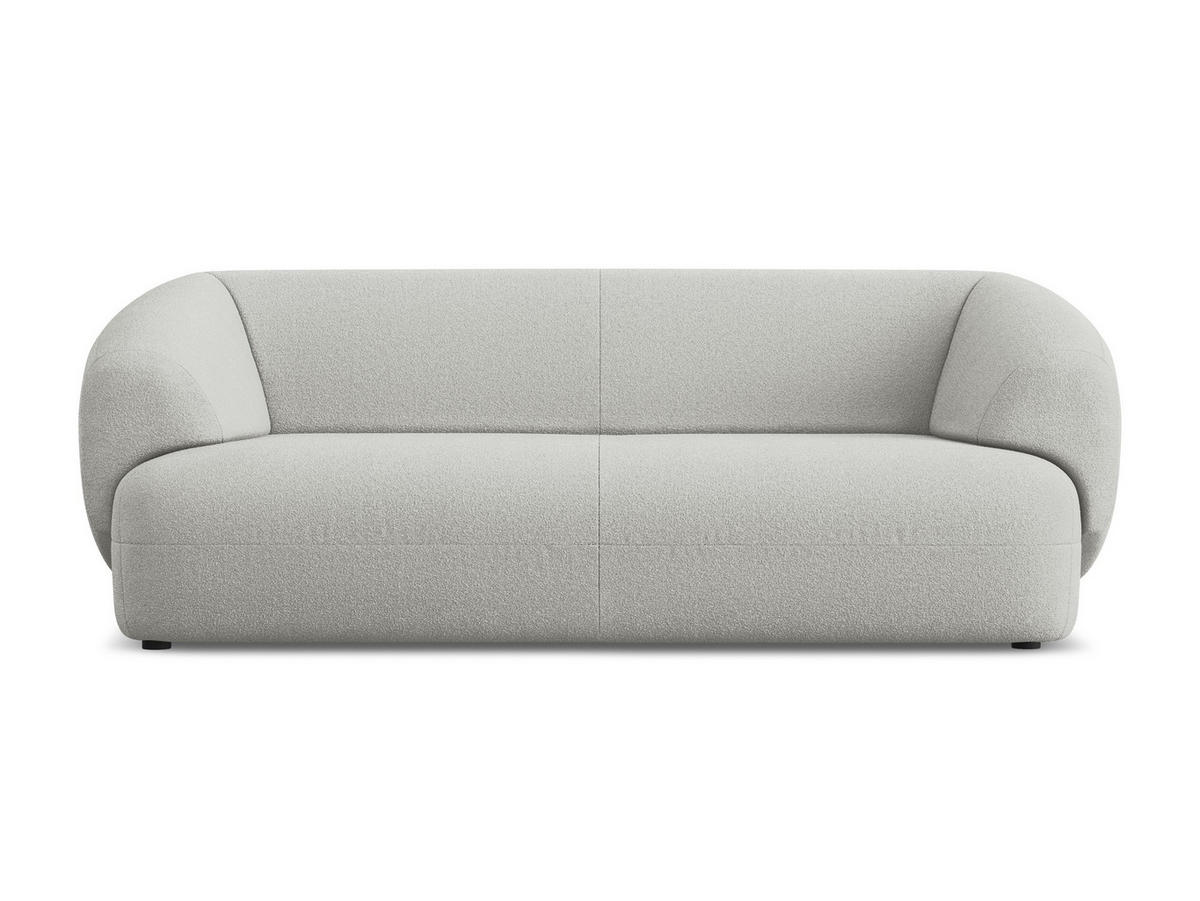 3-SITZER SOFA Bouclé Stoff Grau - Hellgrau/Schwarz, Kunststoff/Textil (212/81/98cm) - Makamii