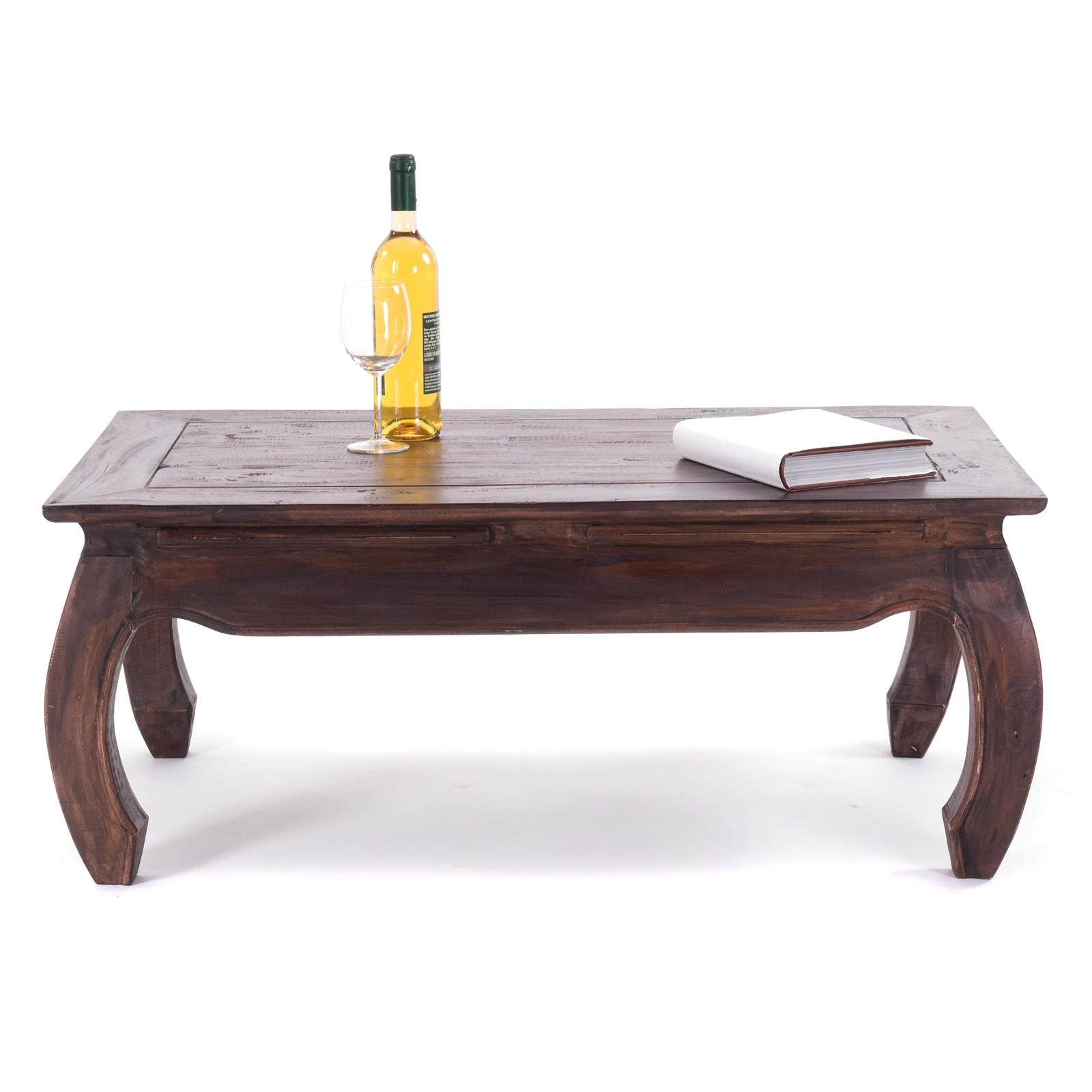 OPIUMTISCH EAST 100 Mahagoni Recyclingholz massiv 03 dunkelbraun - Dunkelbraun, Holz (60/100/41cm) - DESIGN DELIGHTS