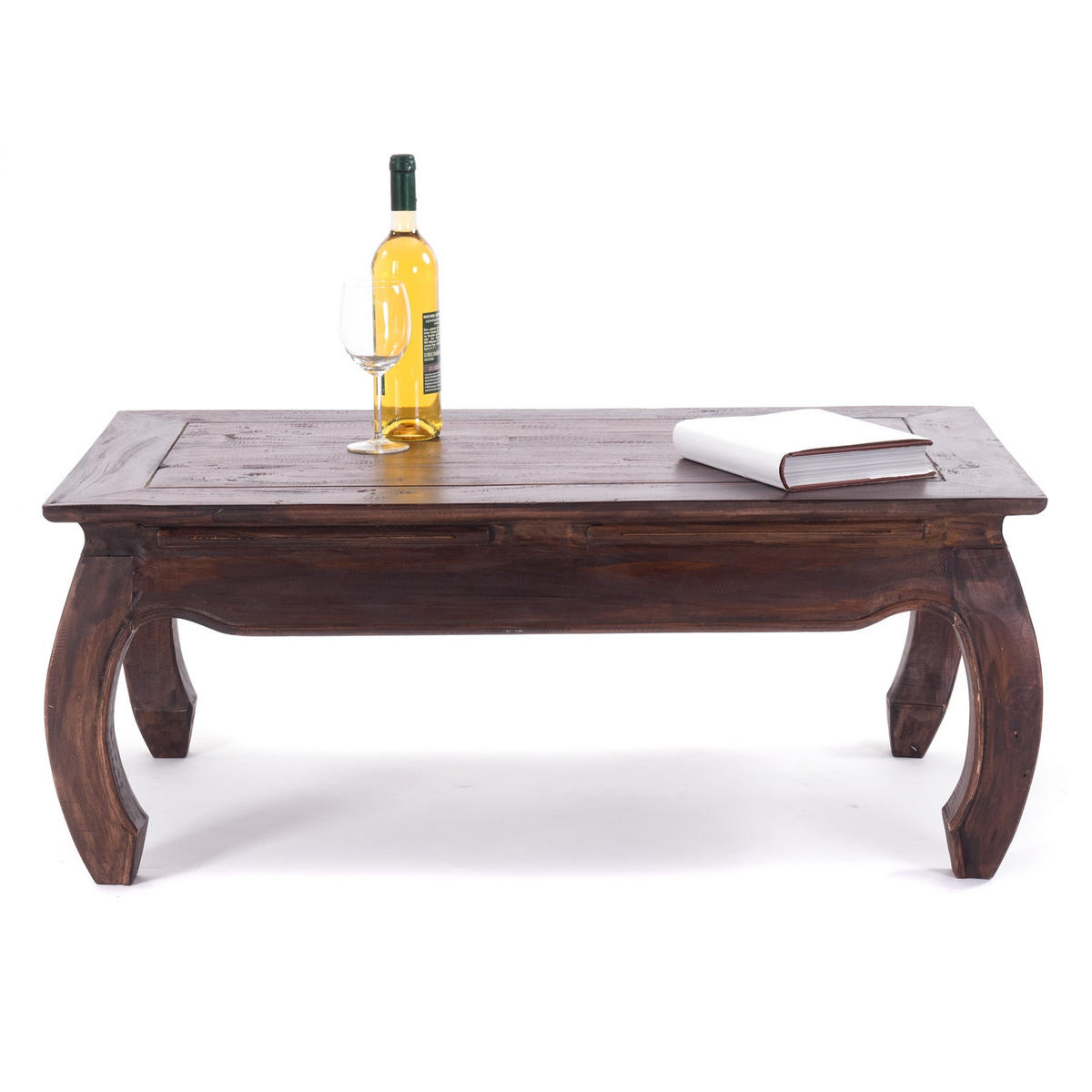 OPIUMTISCH EAST 100 Mahagoni Recyclingholz massiv 03 dunkelbraun - Dunkelbraun, Holz (60/100/41cm) - DESIGN DELIGHTS