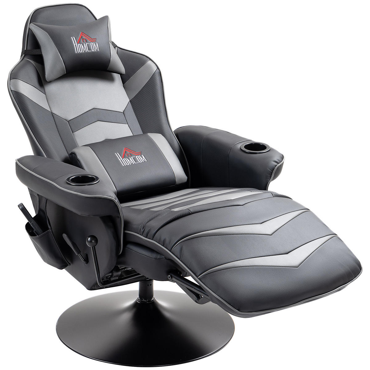 GAMINGSESSEL DE-06359 Massagefunktion, 150° neigbar Grau - Schwarz/Grau, Metall (82.5/111.5/78cm) - ComfortXL