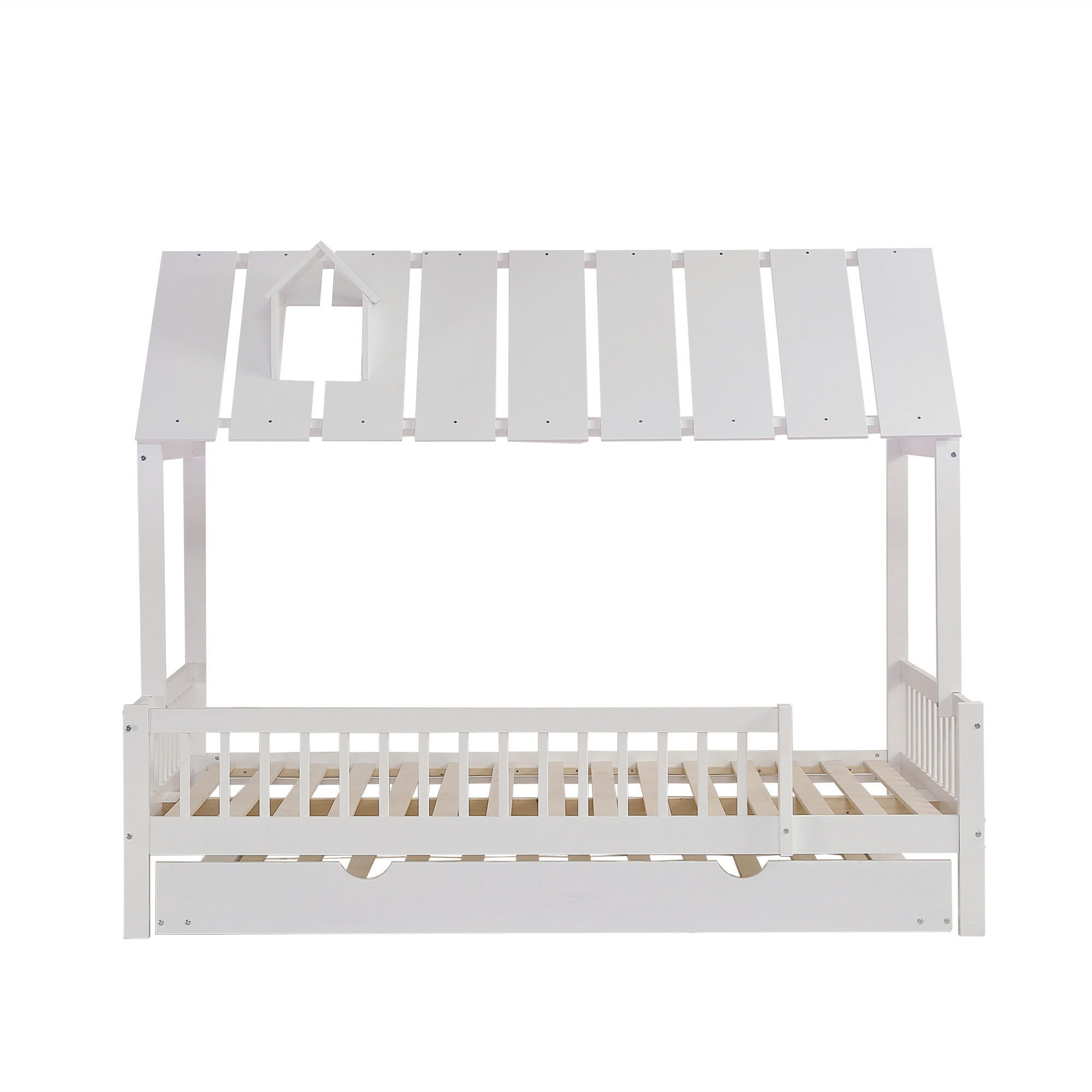 HAUSBETT 120/200 cm + 120/190 cm Weiß - Weiß, Holz - Raumix