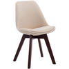 STUHL Stoff creme - Walnussfarben/Creme, Holz/Textil (48/84/55cm) - CLP
