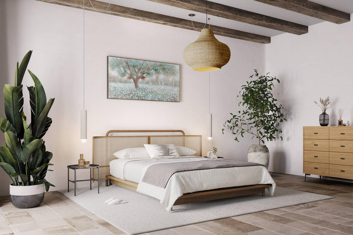 ÖLGEMÄLDE 140/70 cm - Weiß/Braun, Holz/Textil (140/70cm) - KUNSTLOFT