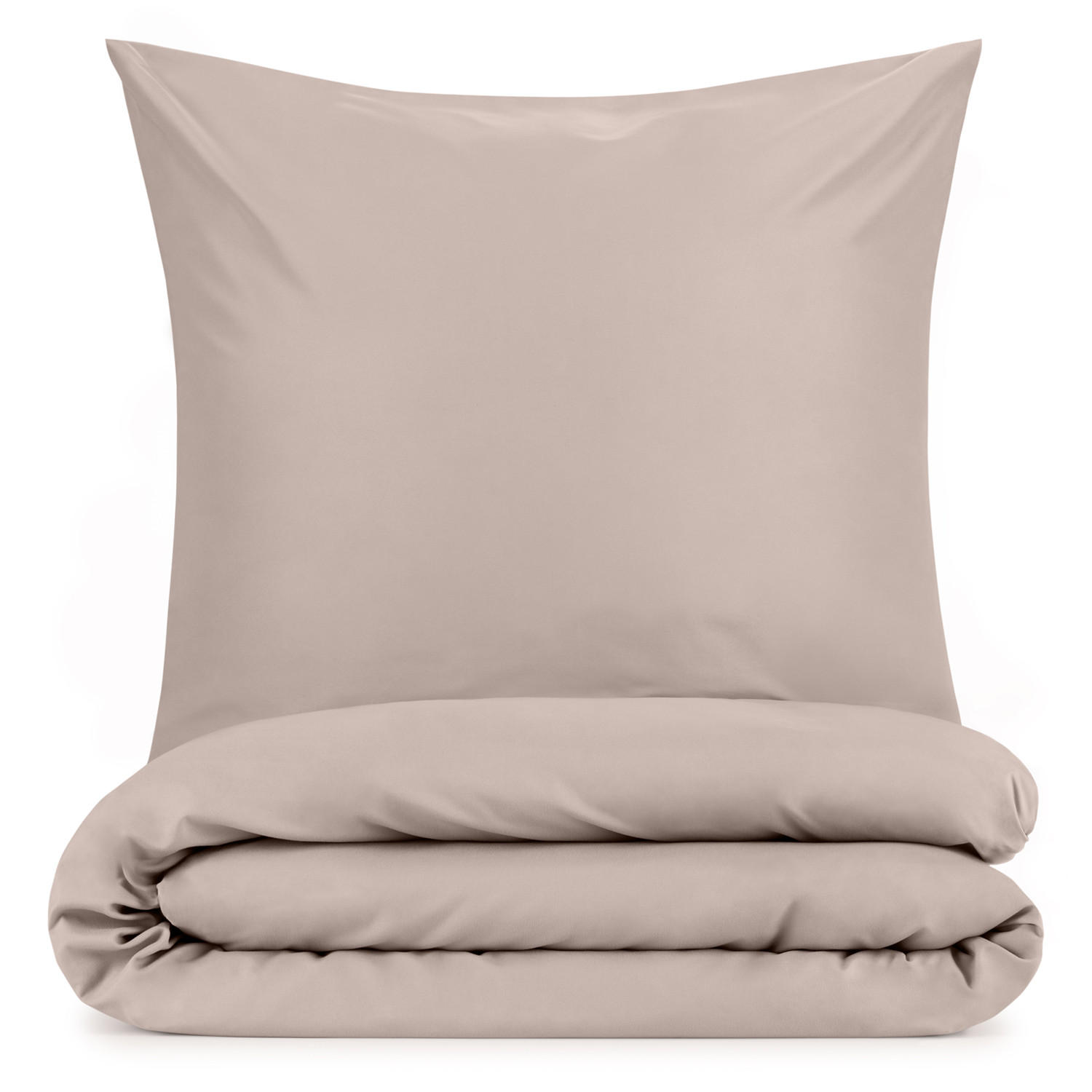 BETTWÄSCHE 3-teilig, 155/200 cm & 2x 40/80 cm, Taupe - Taupe, Textil (155/200cm) - Blumtal