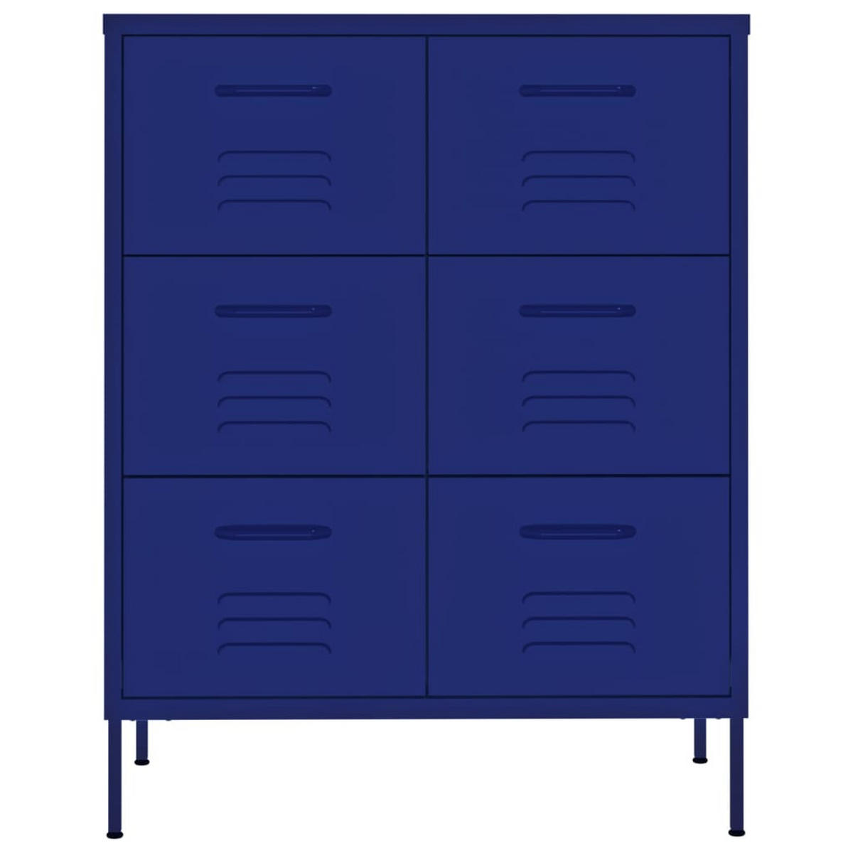 SCHUBLADENSCHRANK MARINEBLAU 80X35X101,5 CM STAHL - Blau, Metall (80/101.5/35cm) - vidaXL