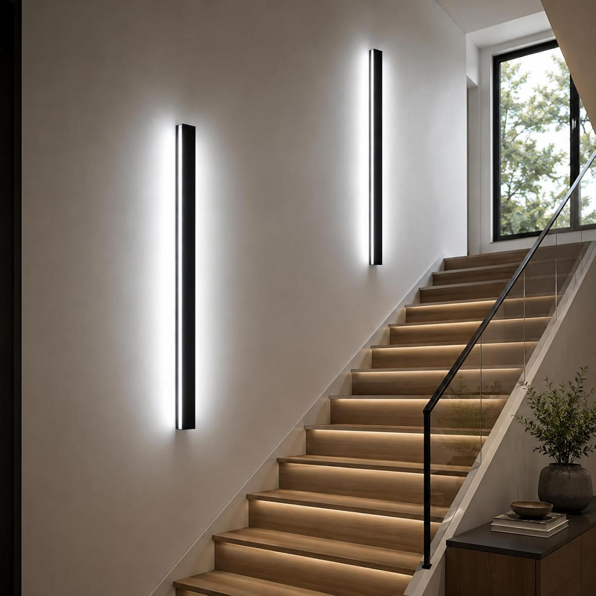 LED-WANDLEUCHTE Beaming 2.5/4/100 cm - Schwarz, Metall (4/2.5/100cm) - ZMH