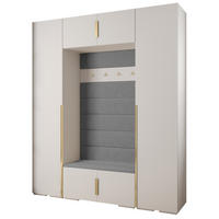GARDEROBEN-SET 236,7/200/47 - Goldfarben/Weiß, Holz/Kunststoff (200/236.7/47cm) - Abiks Möbel