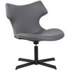 DREHSTUHL Lederlook grau - Schwarz/Grau, Textil/Metall (65/79/69cm) - CLP