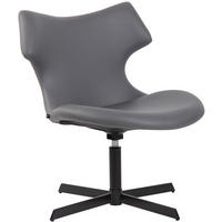 DREHSTUHL Lederlook grau - Schwarz/Grau, Textil/Metall (65/79/69cm) - CLP