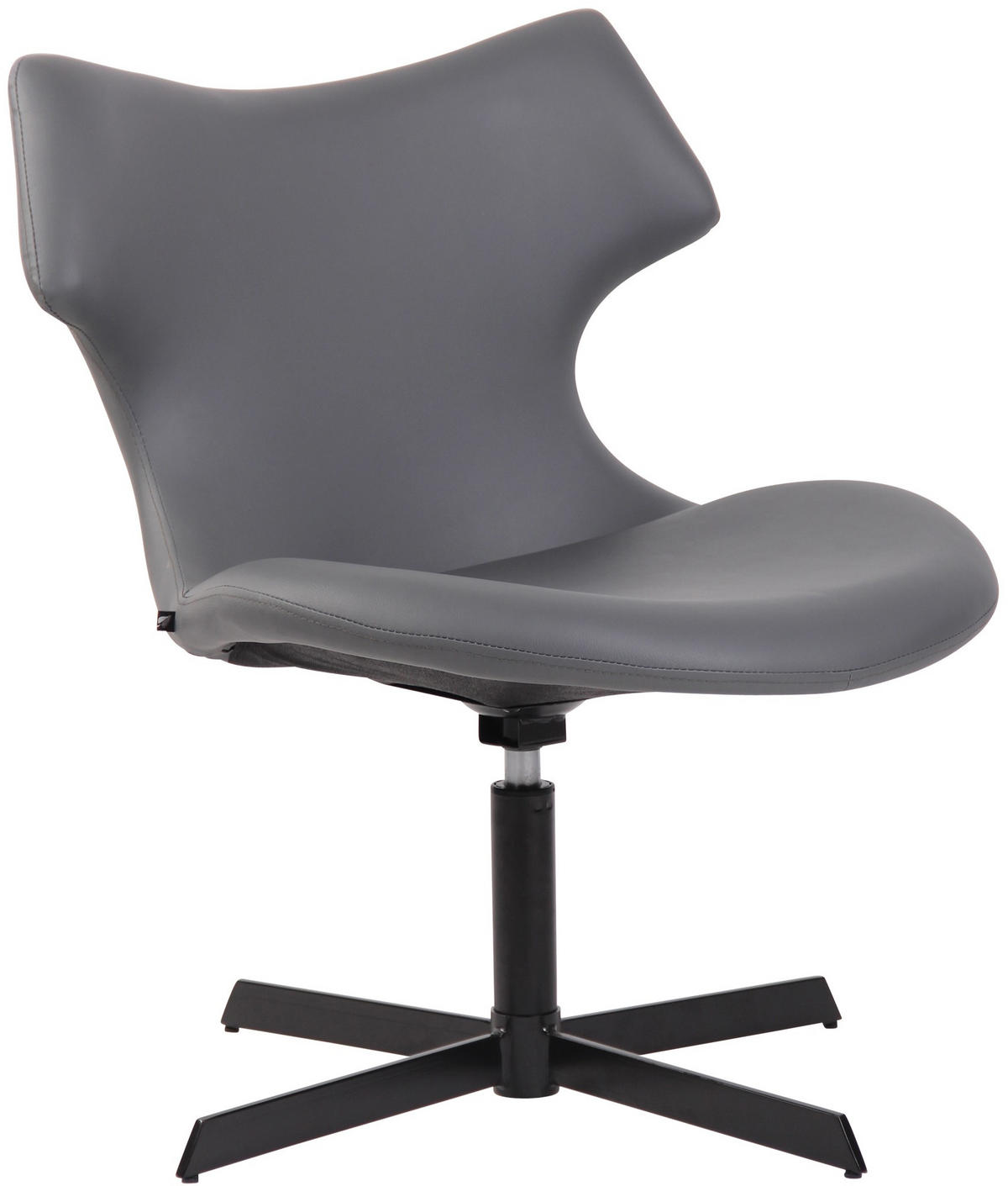 DREHSTUHL Lederlook grau - Schwarz/Grau, Textil/Metall (65/79/69cm) - CLP
