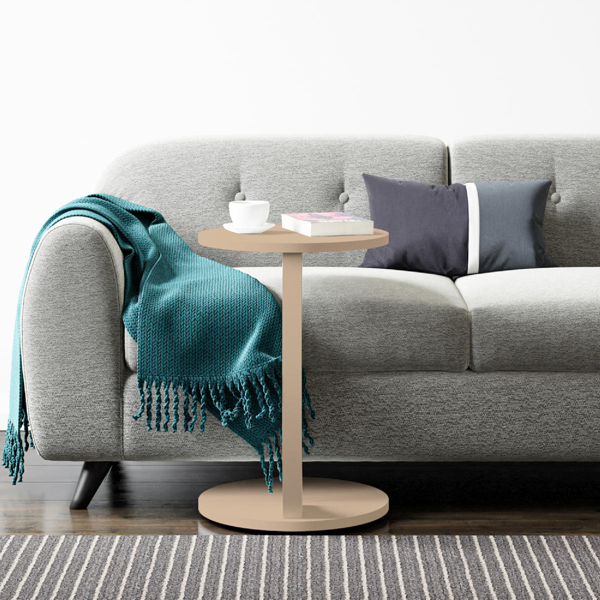 BEISTELLTISCH Holeby - Cappuccino, Holzwerkstoff (38/38/56cm) - [en.casa]