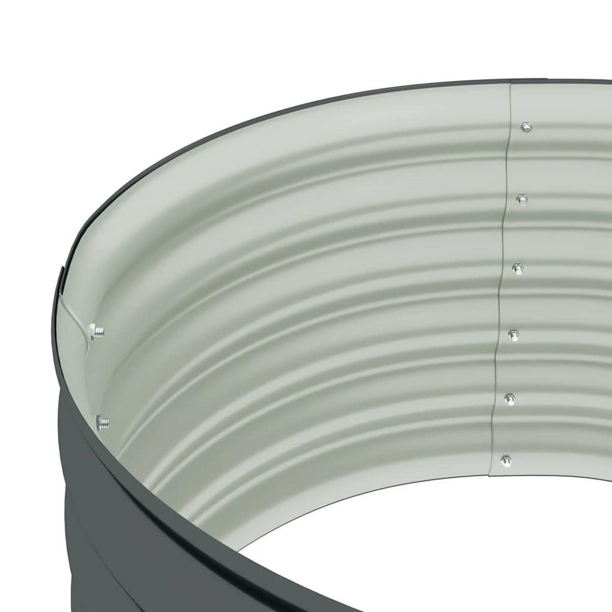 RUNDES Hochbeet für Garten BLUMO | Verzinkter Stahl | 80x80x44cm, Grau - Grau, Metall (80/44/80cm) - DELUKE