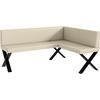 ECKBANK TONI_X - Creme, Leder (128/168cm) - Meblini
