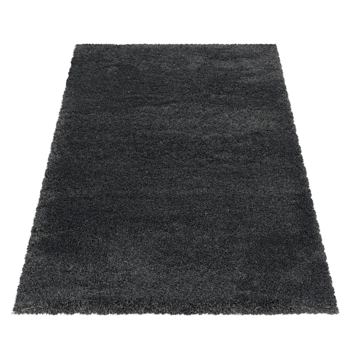 TEPPICH Hochflor Shaggy Uni Style Polypropylen Wohnzimmer Grau Läufer 60x110 - Grau, Textil (60/110cm) - KADIMA DESIGN