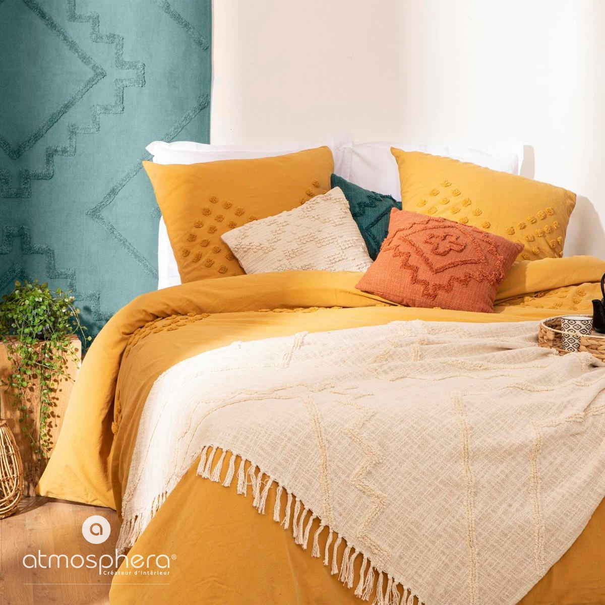TAGESDECKE Inca 130/180 cm - Beige, Naturmaterialien (130/180cm) - Atmosphera Createur d´interieur