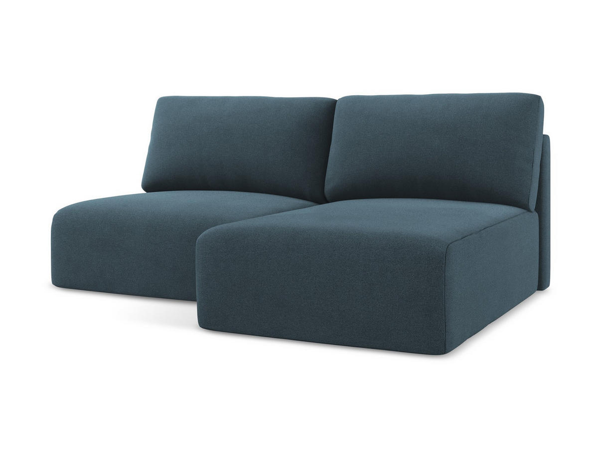 ECKSOFA mit Schlaffunktion rechts Strukturstoff Stoff Blau - Blau/Pink, Kunststoff/Textil (210/149cm) - Makamii