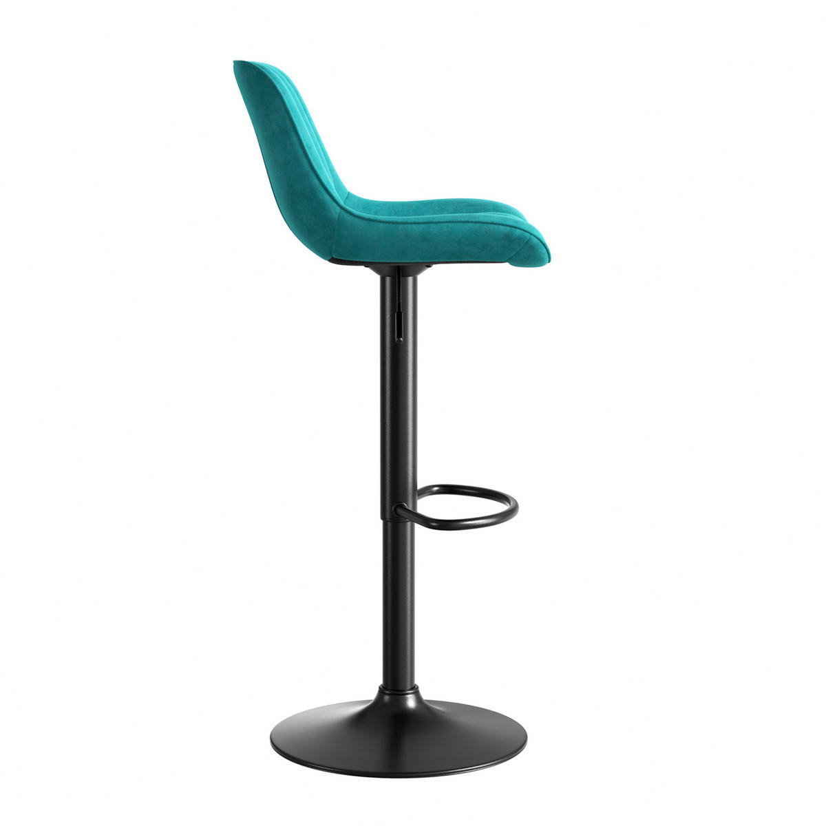 BARHOCKER höhenverstellbar 87-109 cm Samt Blau 2er-Set - Blau, Metall (46/87/47cm) - Meubliv
