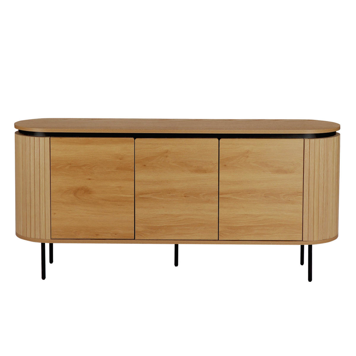 SIDEBOARD, helles Holzeffekt - Beige, Holz (40/76/160cm) - Oviala