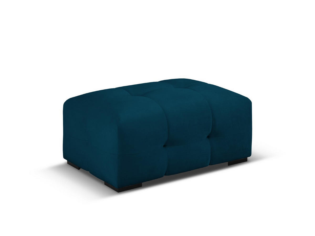 POUF Kendal aus Samt marineblau - Blau, Textil (104/45/72cm) - Micadoni