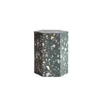 BEISTELLTISCH Zoé Dunkelgrün aus Premium-Terrazzo - Dunkelgrün, Stein (35/40/50cm) - Tikamoon