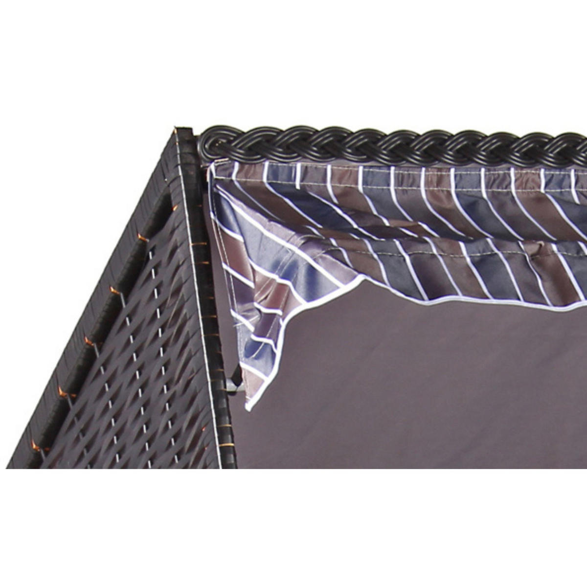 STRANDKORB Ostsee 2-Sitzer PE schwarz - Schwarz/Braun, Metall (120/160/80cm) - Mr. Deko