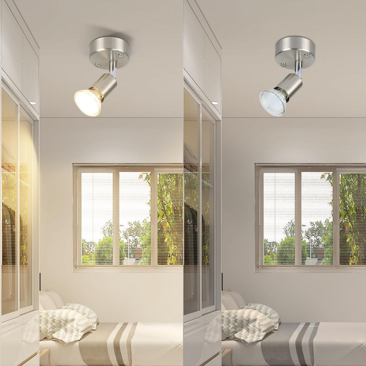 DECKENSTRAHLER Brenthar 10/7/14 cm - Silberfarben, Metall (14/10/7cm) - ZMH