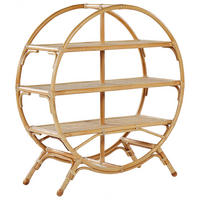 REGAL 3 Fächer Tuvalu II - Naturfarben, Naturmaterialien (100/109/42cm) - Beliani