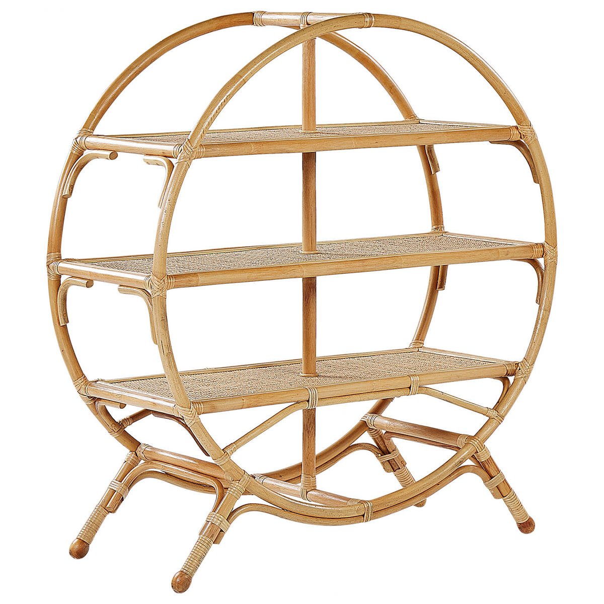 REGAL 3 Fächer Tuvalu II - Naturfarben, Naturmaterialien (100/109/42cm) - Beliani