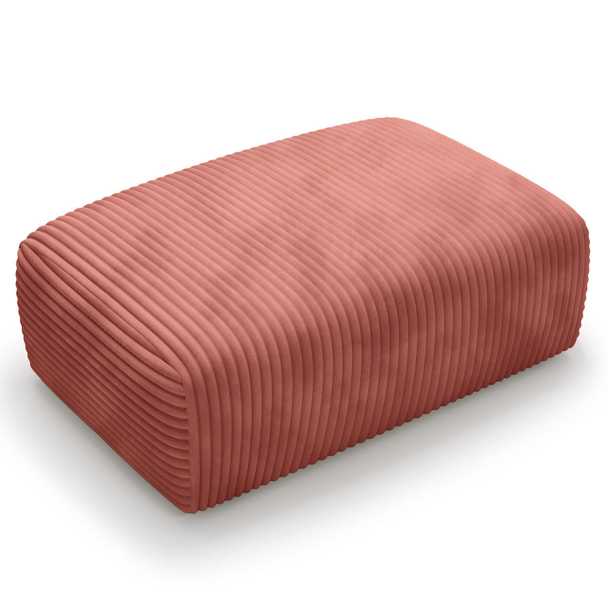 POLSTERHOCKER - Cord - Schwarz/Altrosa, Kunststoff/Textil (110/40/72cm) - home24