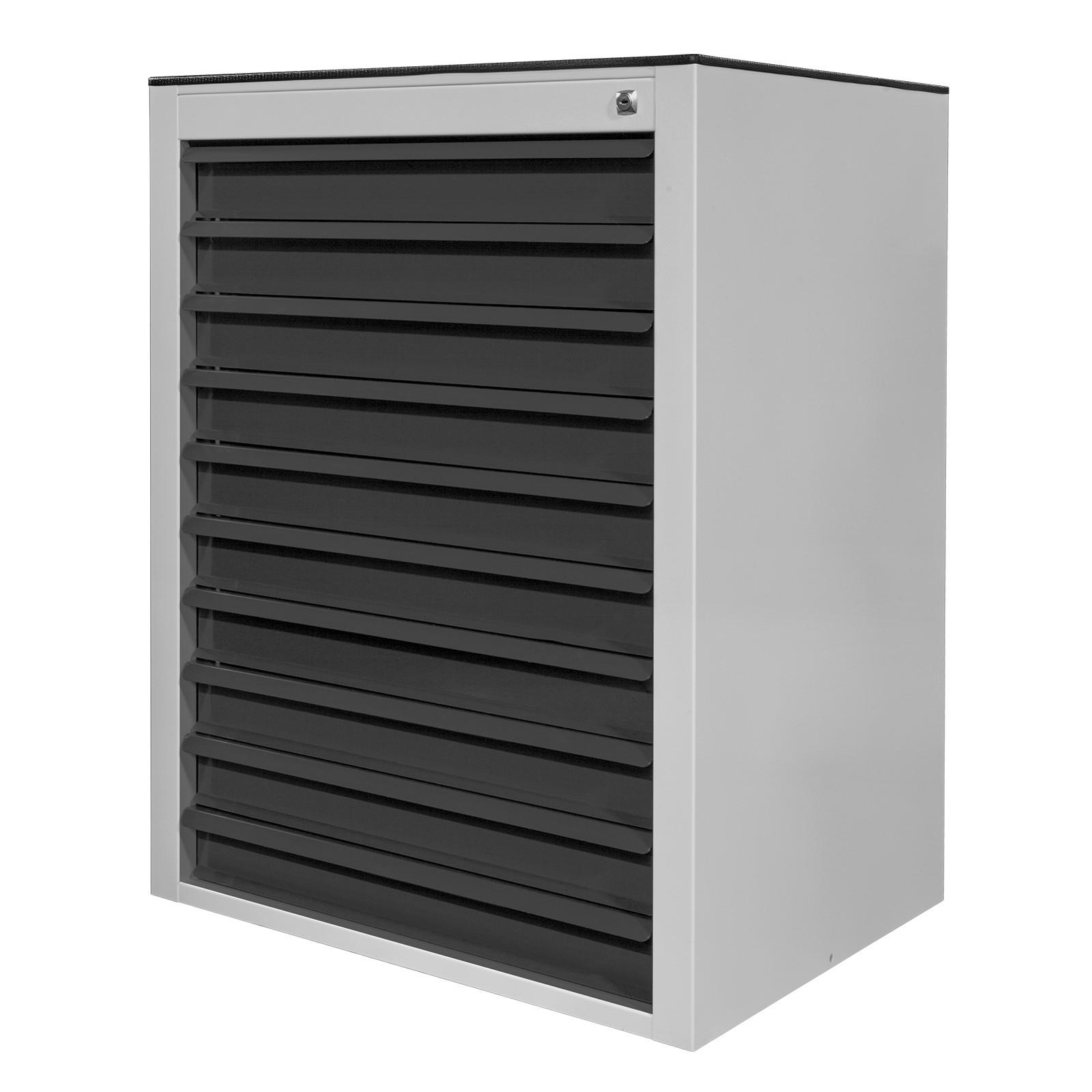 SCHUBLADENSCHRANK Kobra mit 10 Schubladen + Gummiauflage 90x71x55cm Lichtgrau/Anthrazitgrau - Anthrazit/Grau, Metall (71/90/55cm) - PROREGAL