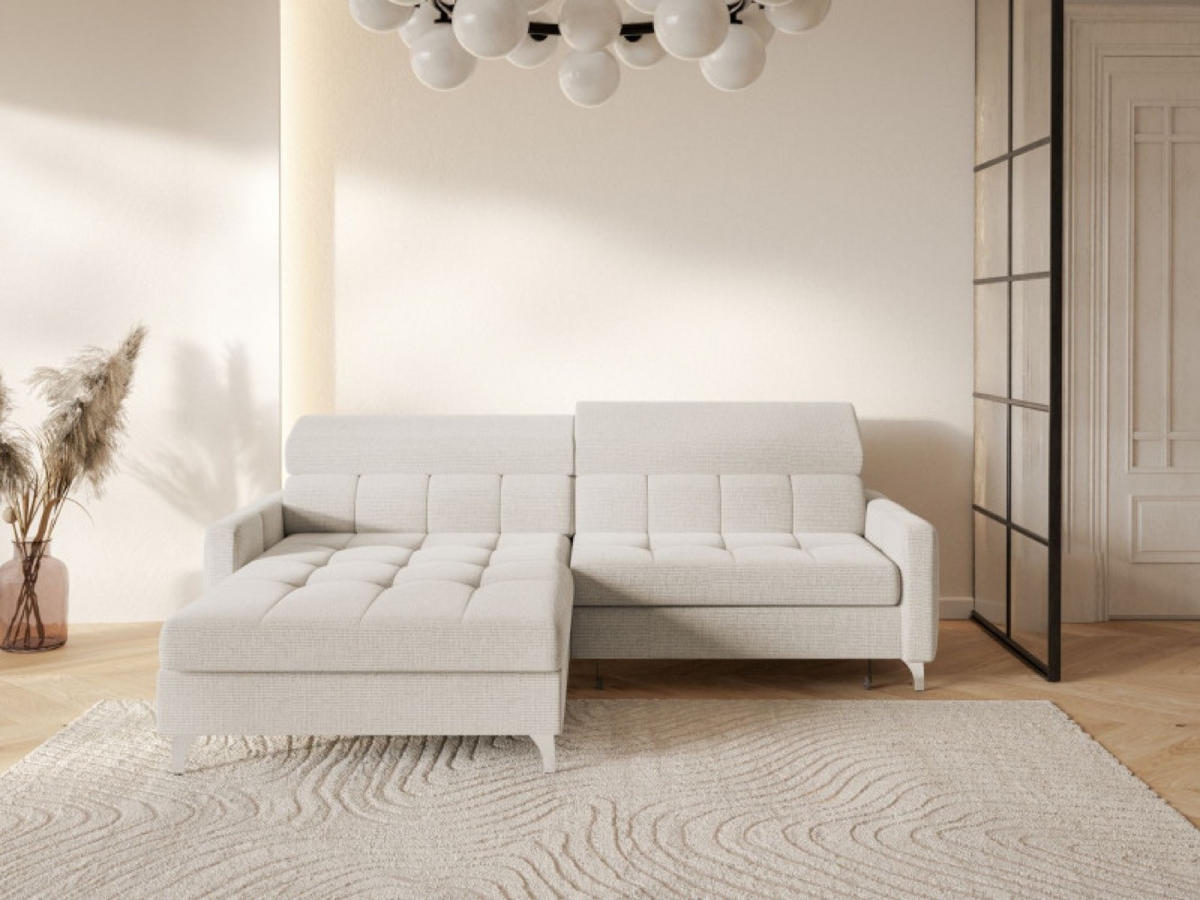 ECKSOFA Hellgrau BAMBINO Mit Verstellbaren Kopfstützen Links - Hellgrau/Grau, Textil (223/174cm) - Sepro Meble