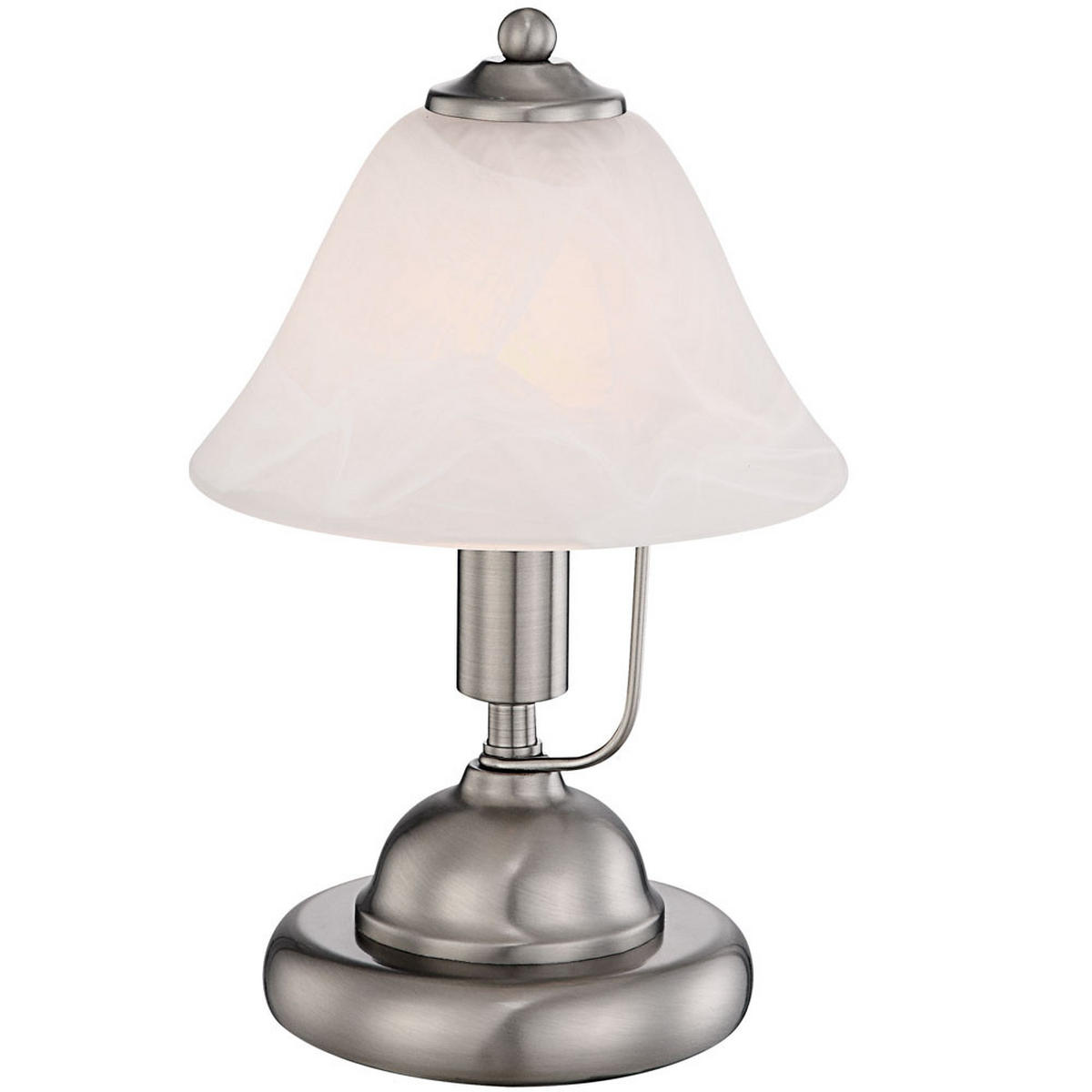 TISCHLEUCHTE Metall Silber Alabasterglas - Silberfarben, Glas (17/17/27cm) - Globo Lighting