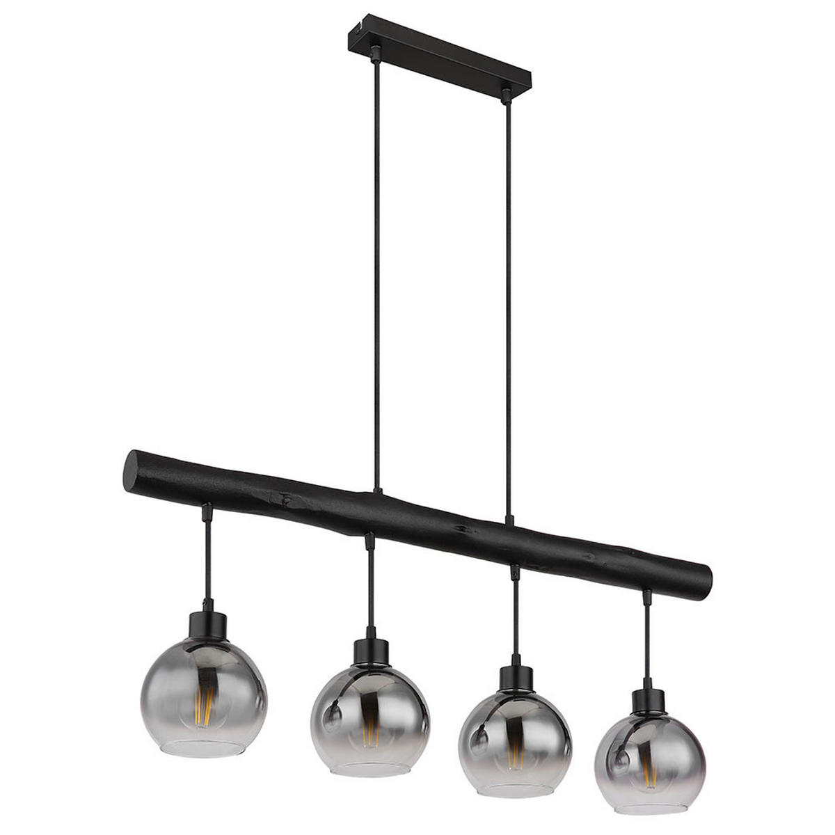 HÄNGELEUCHTE MOITAS Metall Grau Rauchglas - Grau, Glas/Metall (85/15/120cm) - Globo Lighting