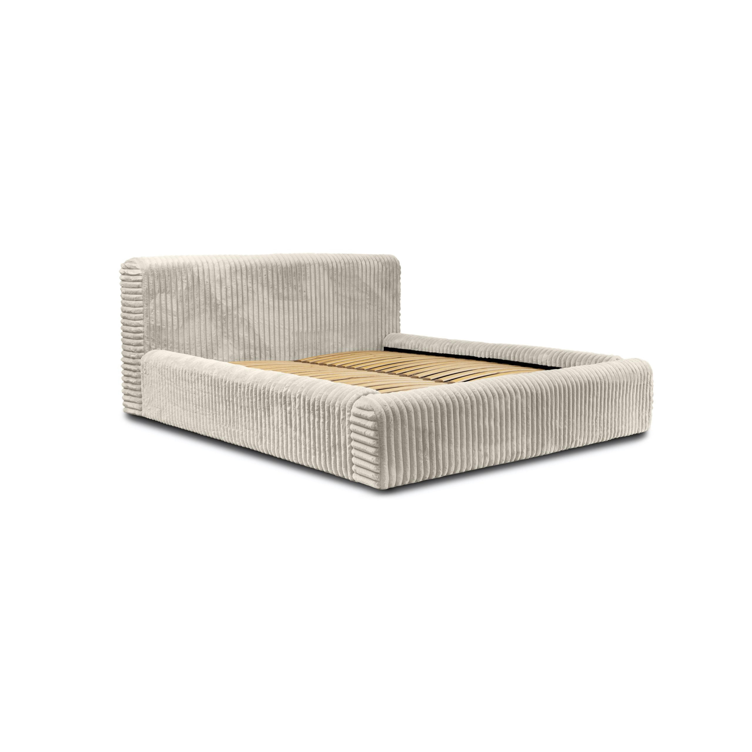 POLSTERBETT aus Strickmaterial Kostar 180x200 cm, Creme - Creme, Textil (180/200cm) - Fedve