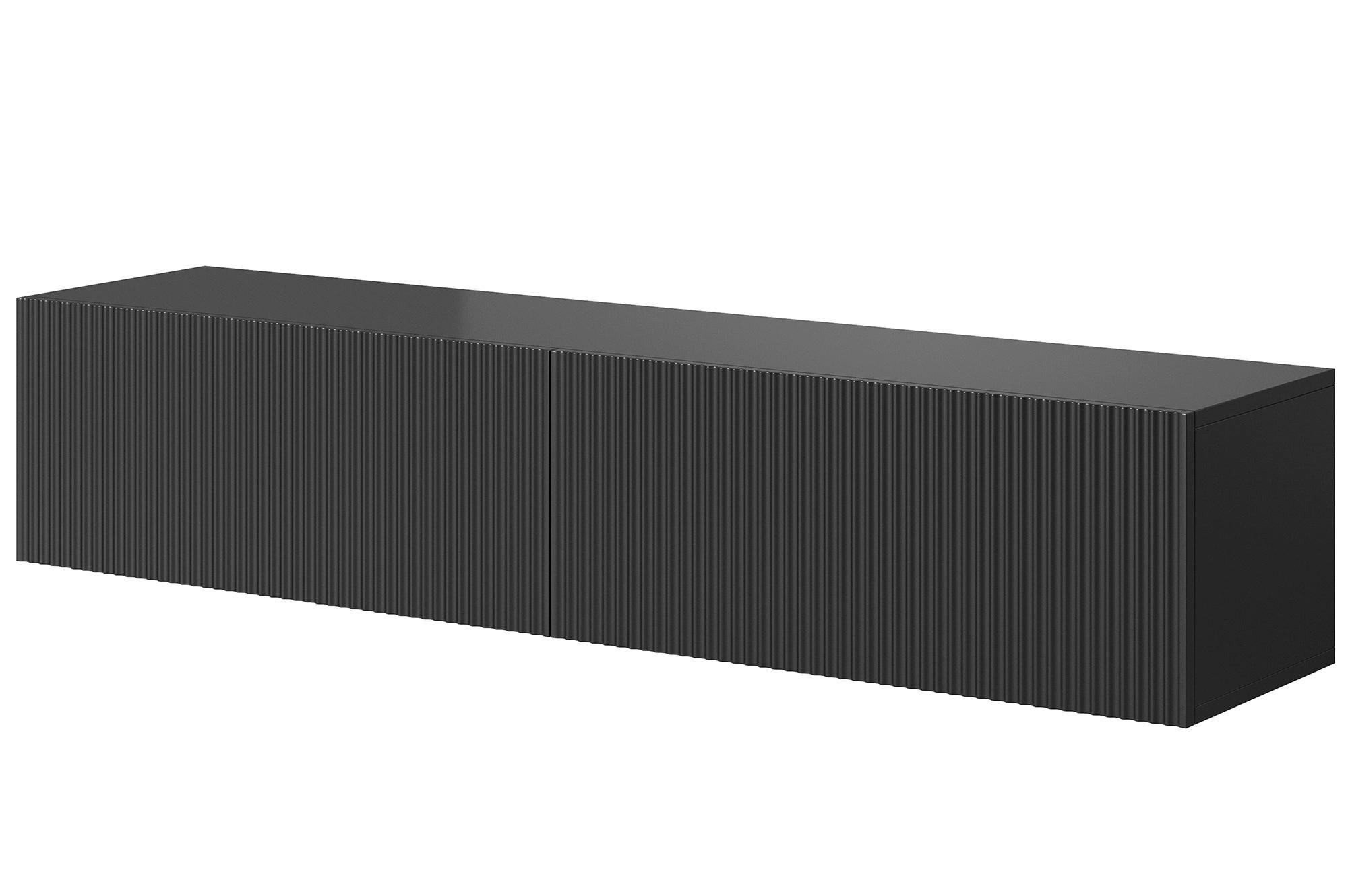 TV-HÄNGEBOARD Veldio mit gefräster Front Schwarz 140 cm - Schwarz, Holzwerkstoff (140/28.5/31.6cm) - Selsey