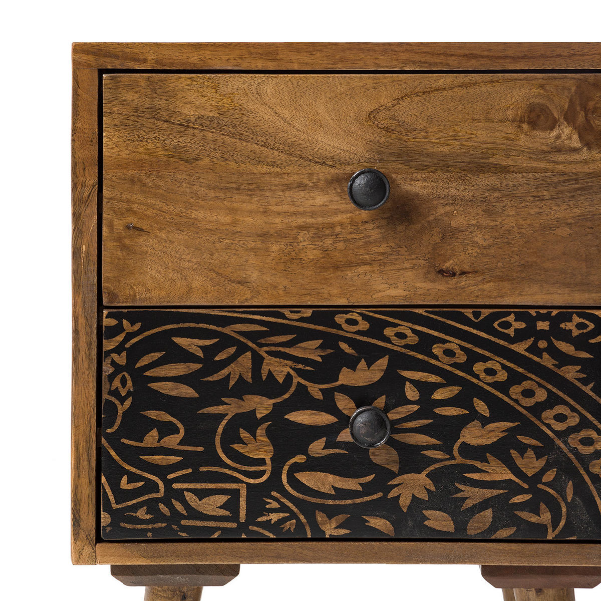 NACHTKOMMODE - Mango massiv - Naturfarben, Holz (45/60/35cm) - home24