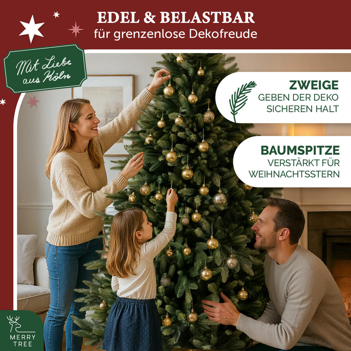 WEIHNACHTSBAUM mit PE-Spritzguss-Nadeln, 120 cm - Grün, Kunststoff (120cm) - Merry Tree