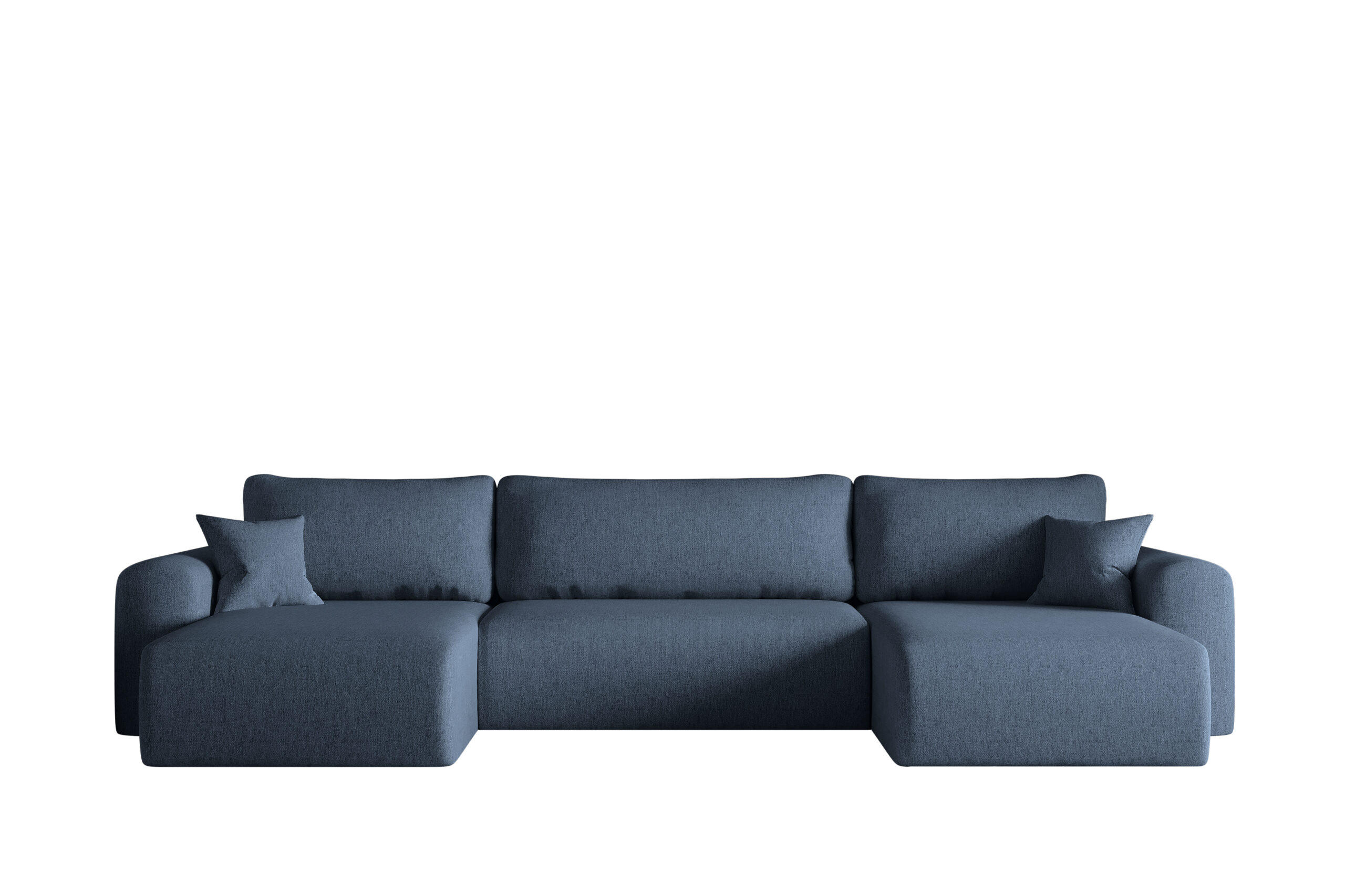 ECKSOFA Mit Schlaffunktion Und Bettkasten U-form CAPRI Verita Marineblau - Blau, Holz/Textil (145/362cm) - Kaiser Möbel