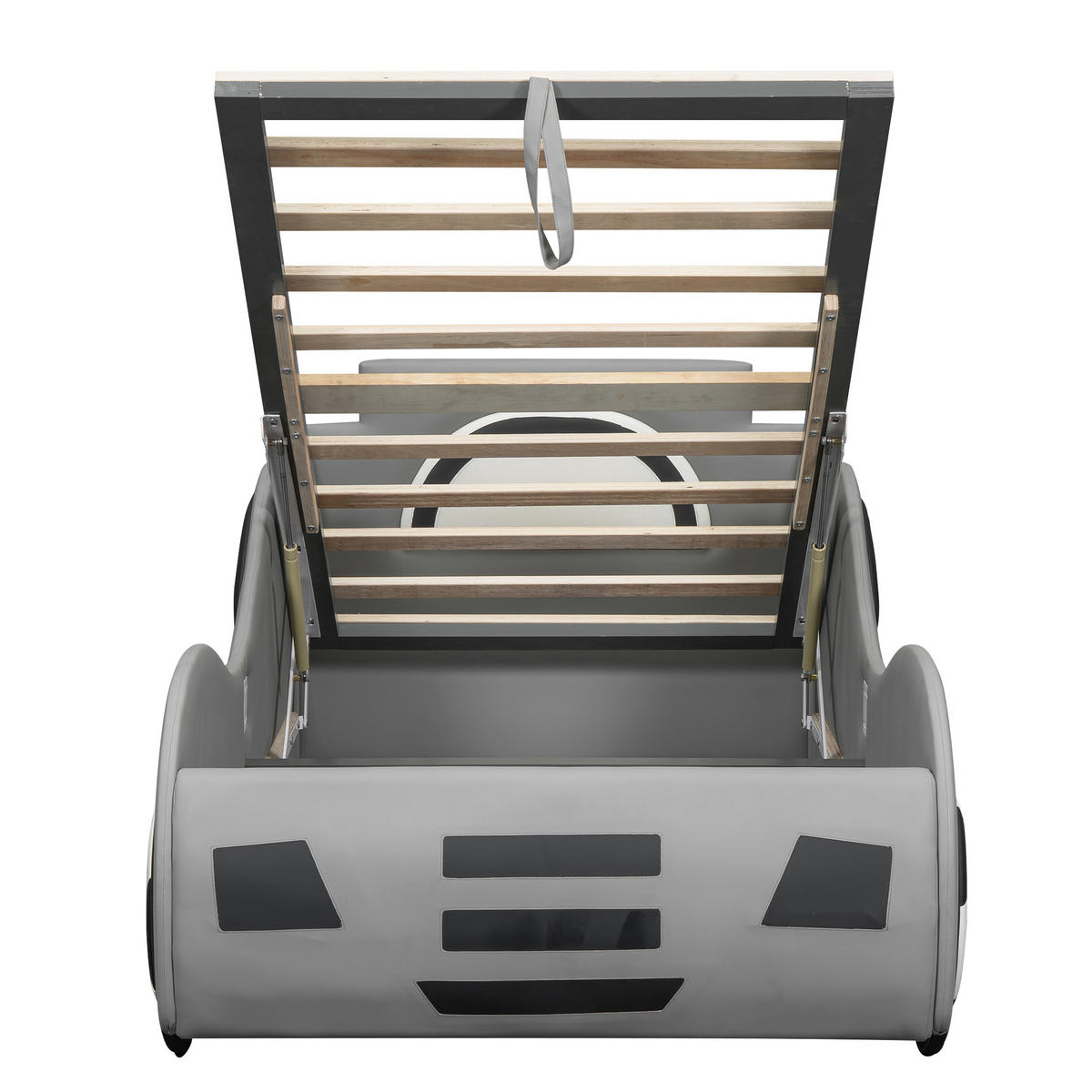 FLACHBETT 90x200cm Grau Autobett Kinderbett Unterbettstauraum - Grau, Holz - FLIEKS