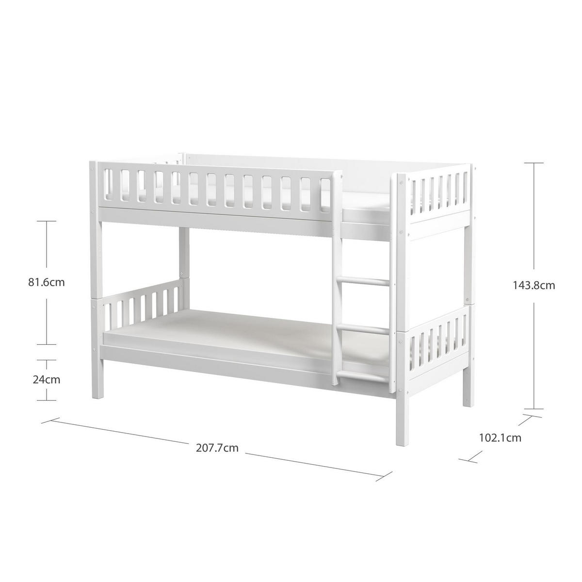 ETAGENBETT VIGGO Weiß 208x102x144 cm - Weiß, Holz - FURNLUX