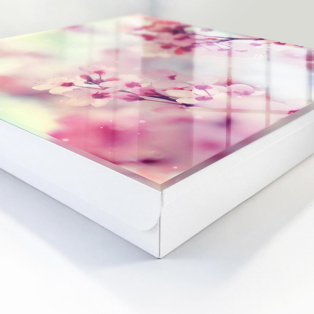 SCHLÜSSELBOX Weiß 30x30 cm – Türöffnung nach rechts - Blumenzauber - Pink, Metall (30/30/5cm) - TULUP
