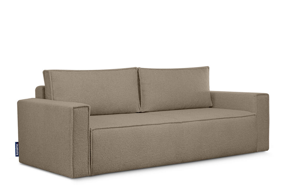 3-SITZER-SOFA NAPI II mit Schlaffunktion, dunkelbeige - Beige/Braun, Textil (228/89/101cm) - KONSIMO®