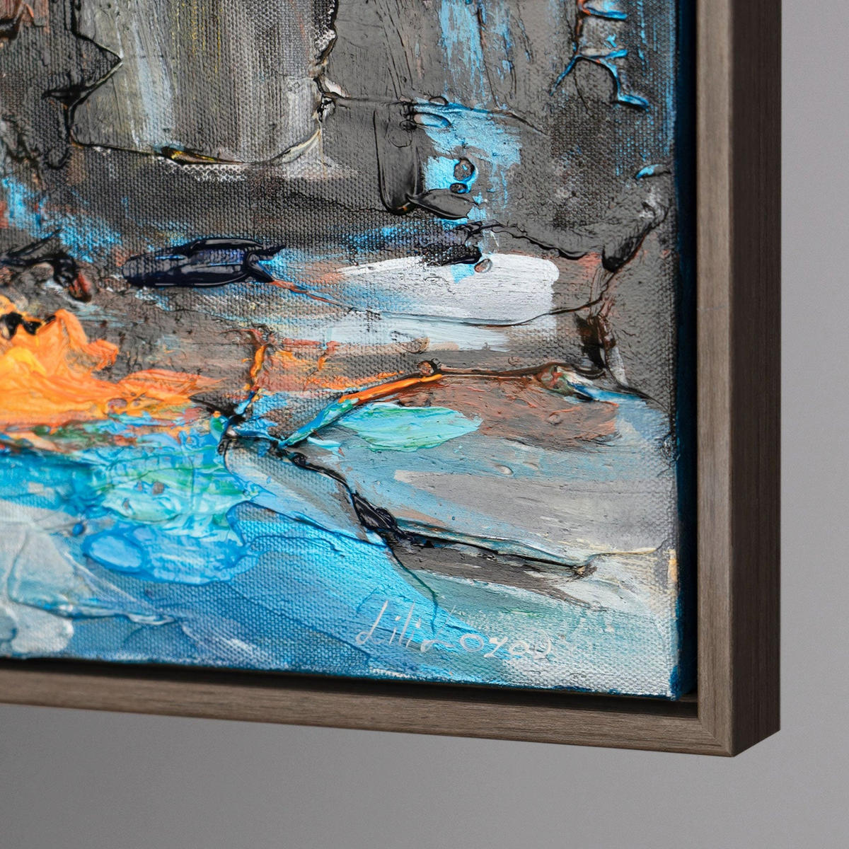 GEMÄLDE Warme Brise Schattenfugenrahmen Grau 120x80 cm - Grau, Holz (120/80cm) - YS-art gallery