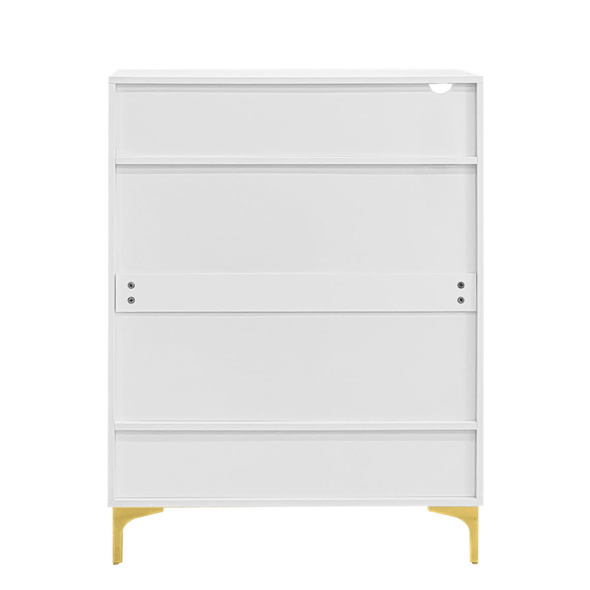SCHUHSCHRANK 80/35/105 cm Weiß aus MDF und Spanplatte mit LED - Weiß, Holzwerkstoff (80/105/35cm) - OKWISH