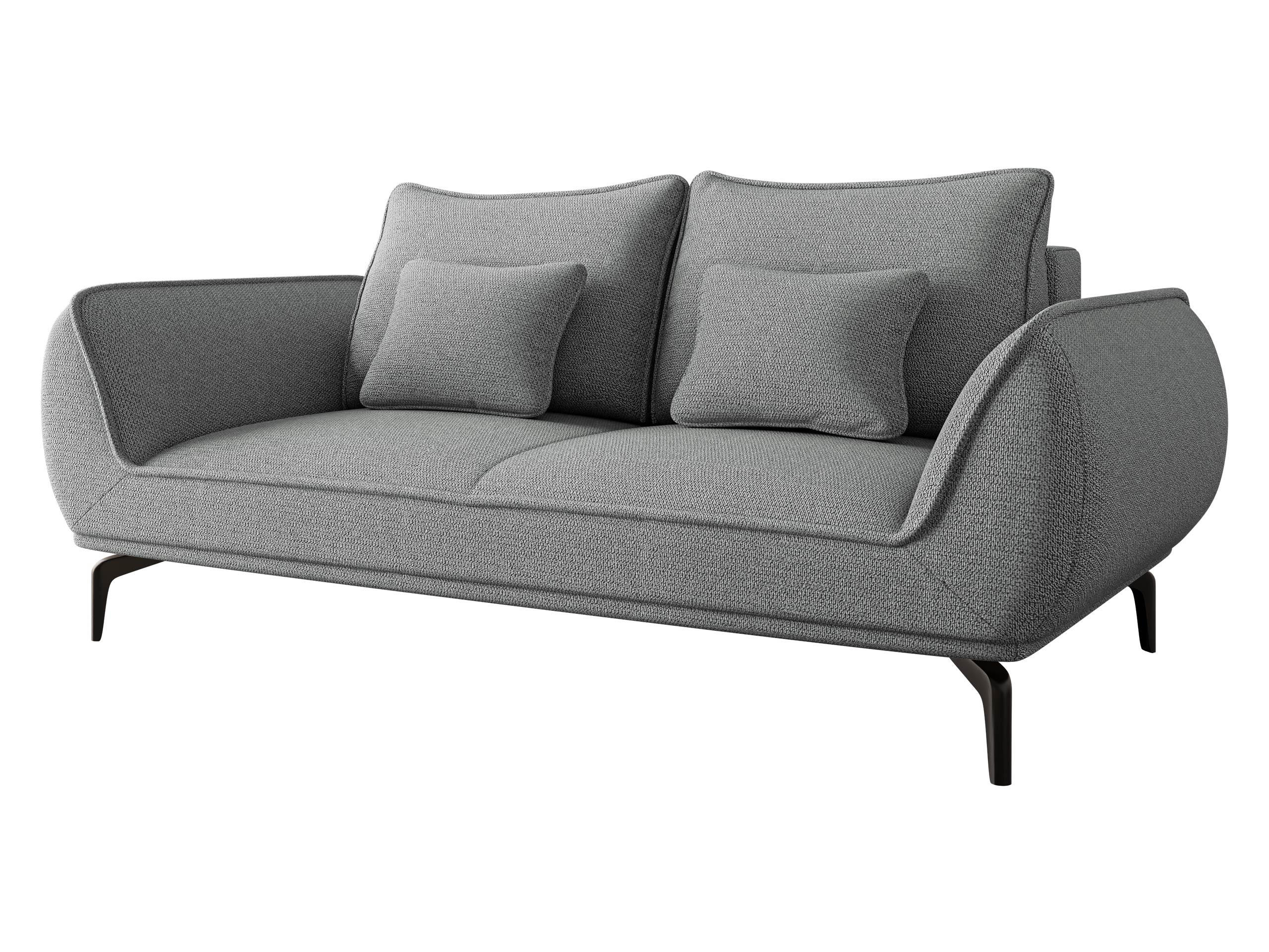SOFA Cavo 2 - Schwarz/Grau, Holz/Textil (208/86/118cm) - MIRJAN24