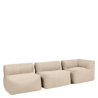 SITZSACK-SOFA Outdoor 3 tlg.: Ecksessel, 2 Sessel - Beige, Textil (290/68/100cm) - icon